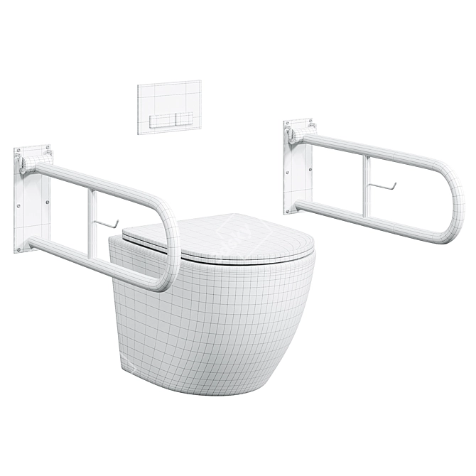 Otobir Handrail with Toilet Paper Holder 3D model image 4