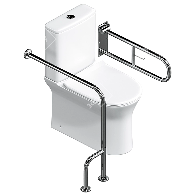 Stainless Steel Toilet Safety Grab Handle 3D model image 3