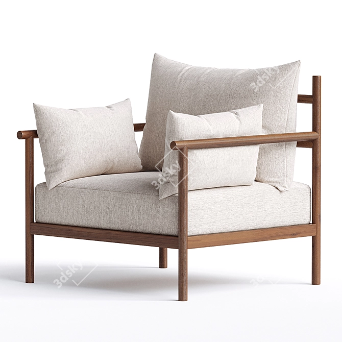 Premium Santo Armchair: Modern Elegance 3D model image 3
