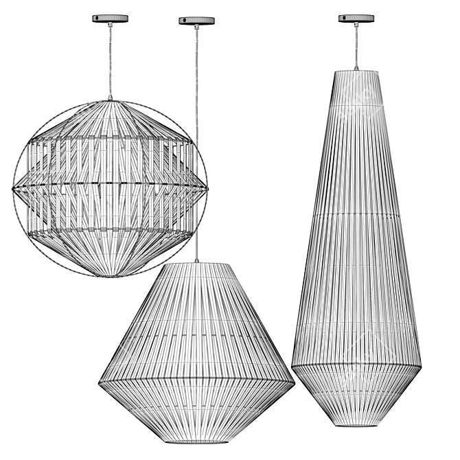 Elegant Kahdu Pendant Lights 3D model image 6