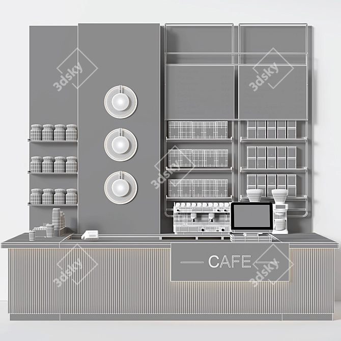 Modern Style Cafe 3D Model 3D model image 3