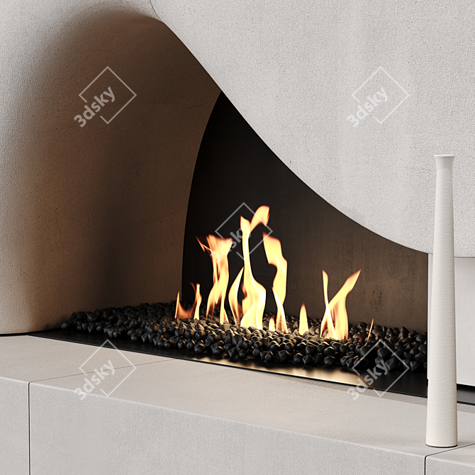 Modern Bio Fireplace 3D model image 3