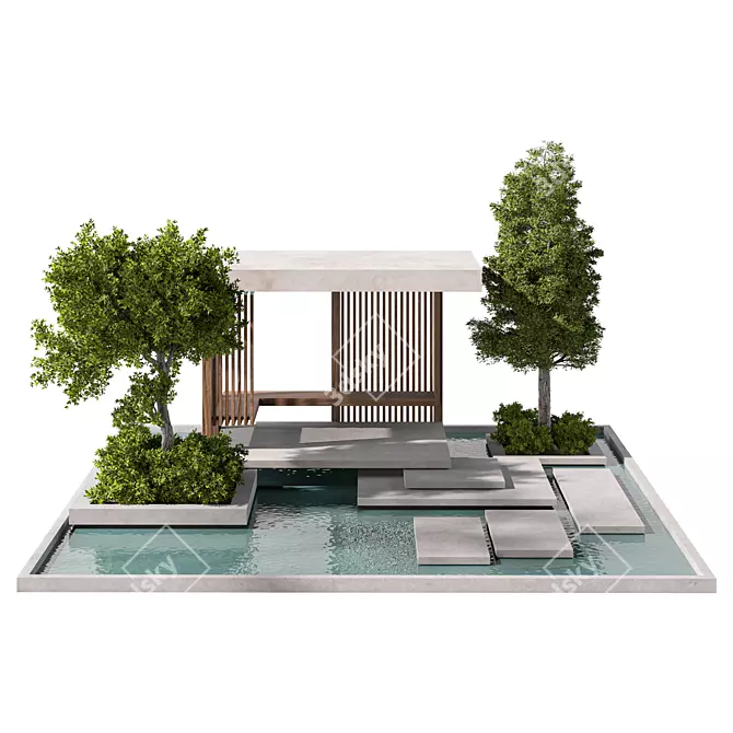 Sleek Outdoor Furniture Set 3D model image 5