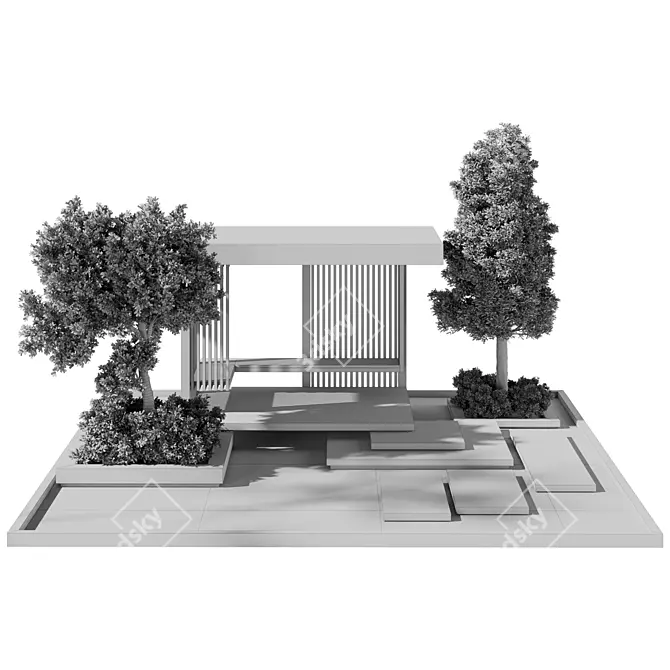 Sleek Outdoor Furniture Set 3D model image 6