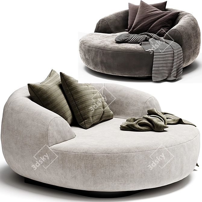 Luxury PALAU Armchair: Exteta Design 3D model image 3