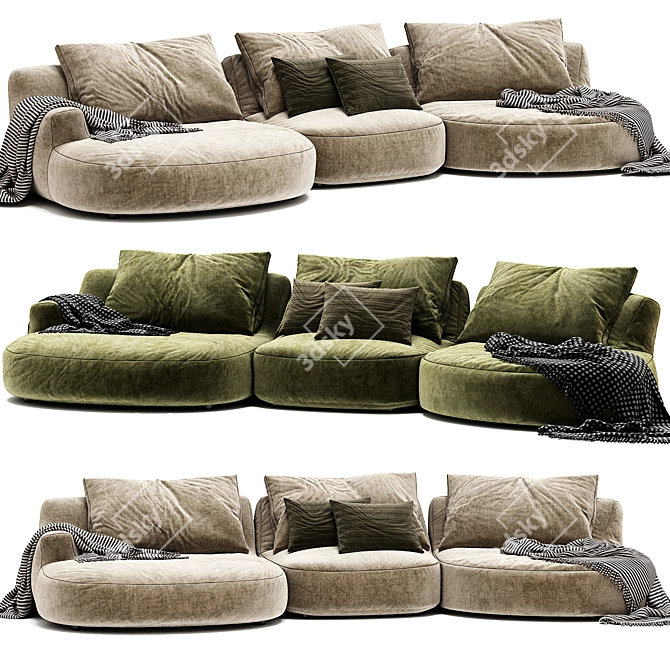 Modular Moonlight Sofa Outdoor Furnish 3D model image 1