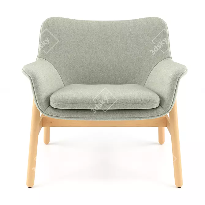 Contemporary Vedbo Armchair in Light Green 3D model image 2