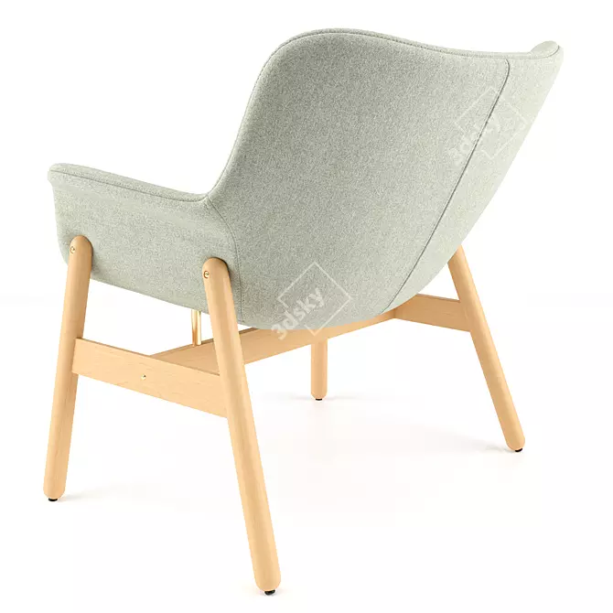 Contemporary Vedbo Armchair in Light Green 3D model image 4