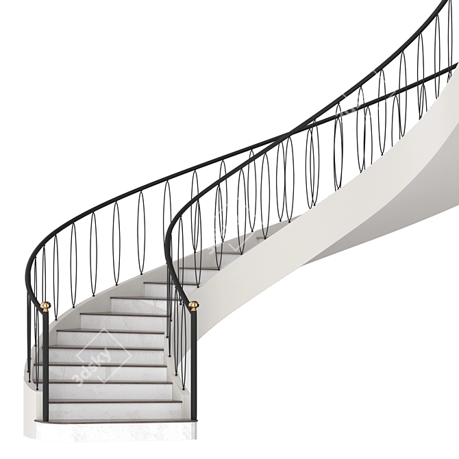 22 Step Staircase Solution 3D model image 1