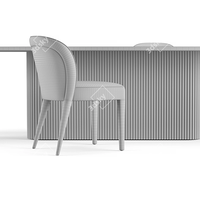 Luxury Dining Table Set with Chairs 3D model image 9