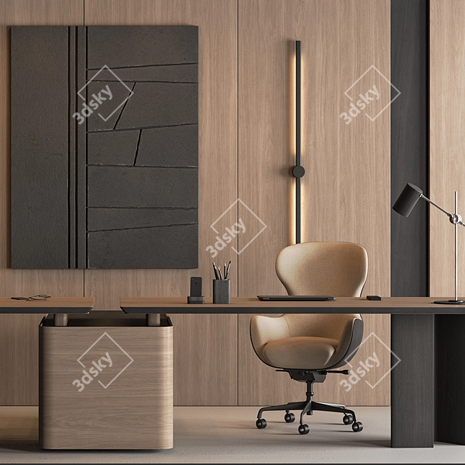 Executive Manager Desk - Office Furniture 3D model image 4