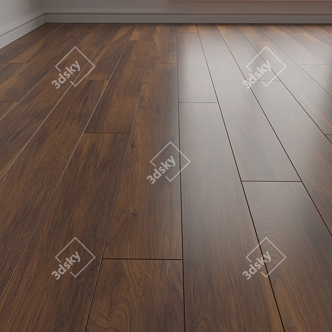 Vintage Hickory Parquet Flooring 3D model image 1