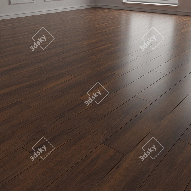 Vintage Hickory Parquet Flooring 3D model image 2