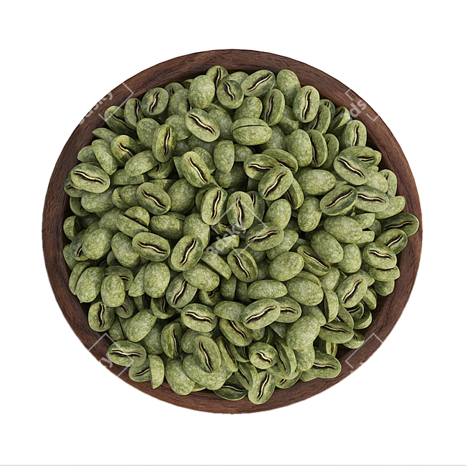 Organic Coffee Bean Bowl 3D model image 5