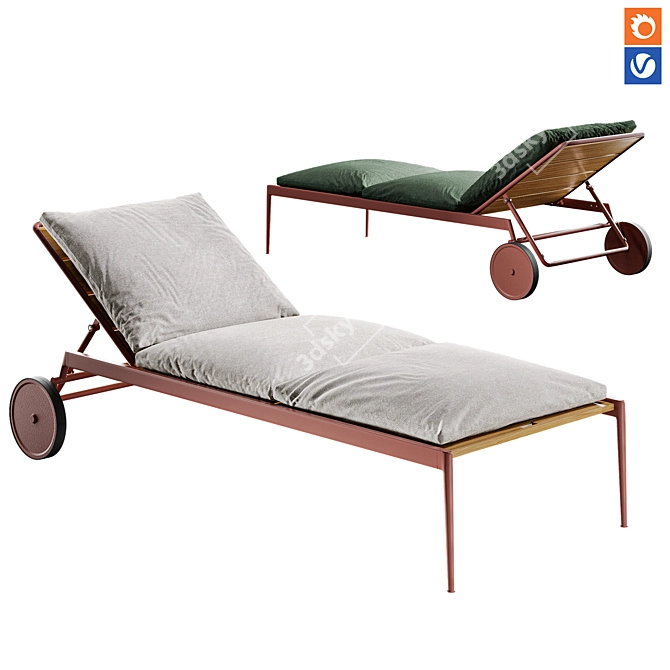 Versatile Flexform ATLANTE Chair 3D model image 1