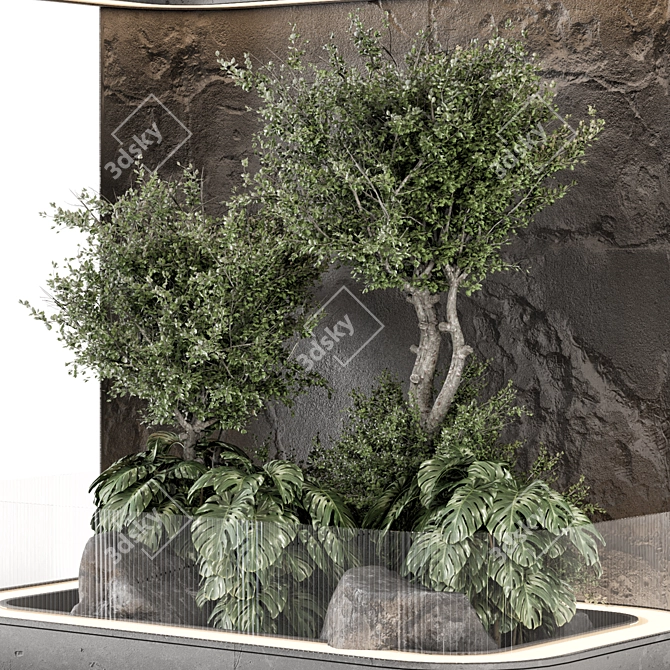 Glass-Enclosed Indoor Plant Garden Set 3D model image 4