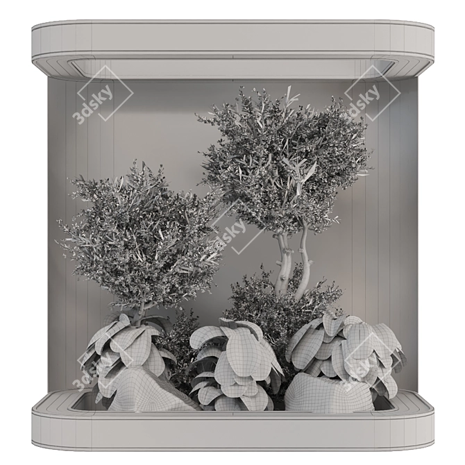 Glass-Enclosed Indoor Plant Garden Set 3D model image 7