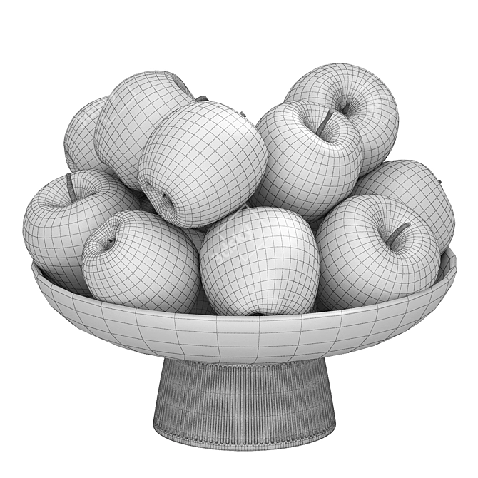 Fruit-Filled Bowl 3D Model 3D model image 5