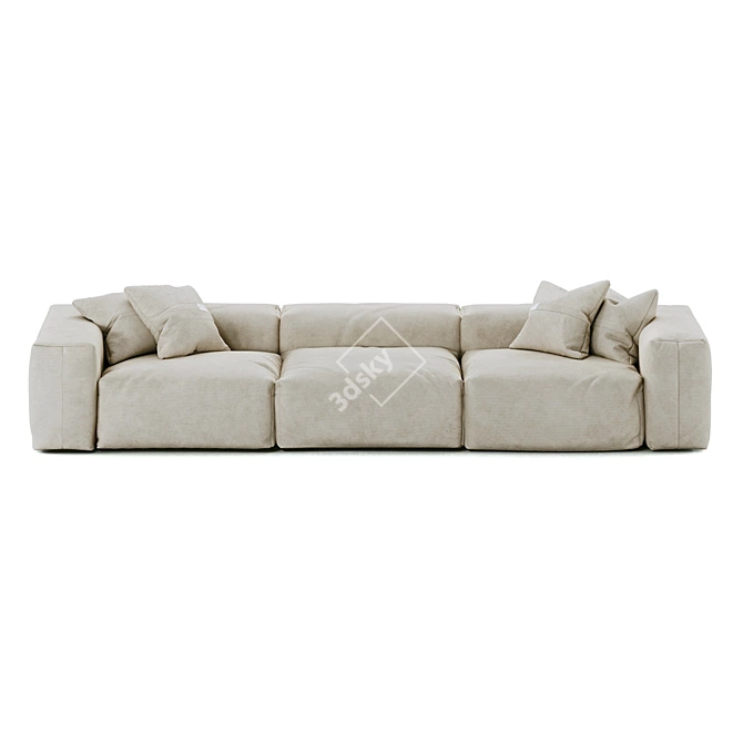 Modular Sofa with Cushions 3D model image 2