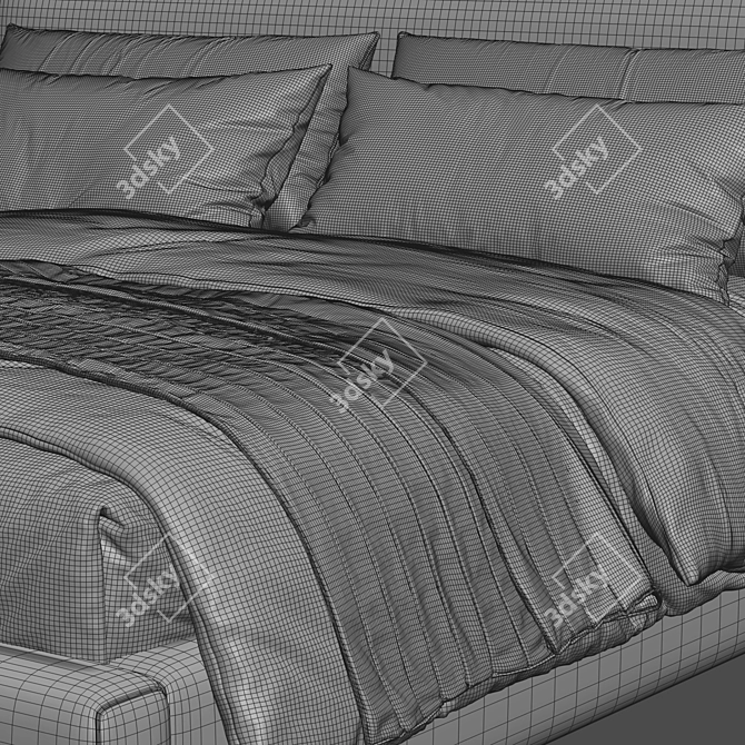 Gorgeous Abbyson Luxe Upholstered Bed 3D model image 4