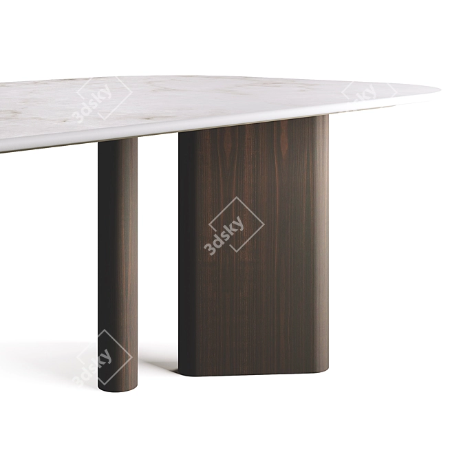 Modern Onno Dining Table in 3D 3D model image 4