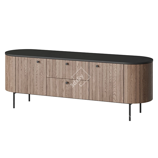 Randy TV Stand Wood Brown 3D model image 2