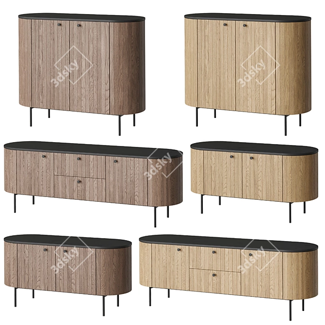Randy TV Stand Wood Brown 3D model image 3