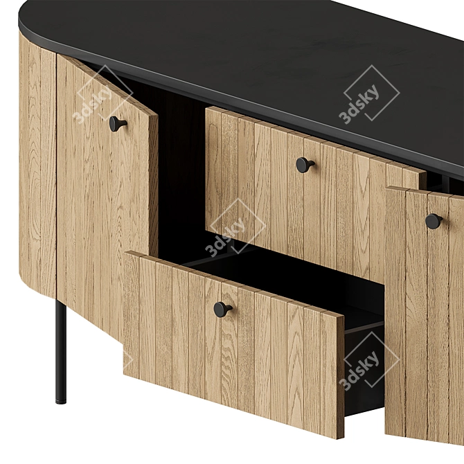 Randy TV Stand Wood Brown 3D model image 5