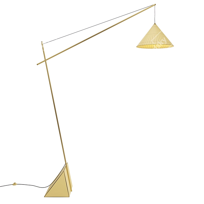 Reyna Travertine Base Reading Lamp 3D model image 4