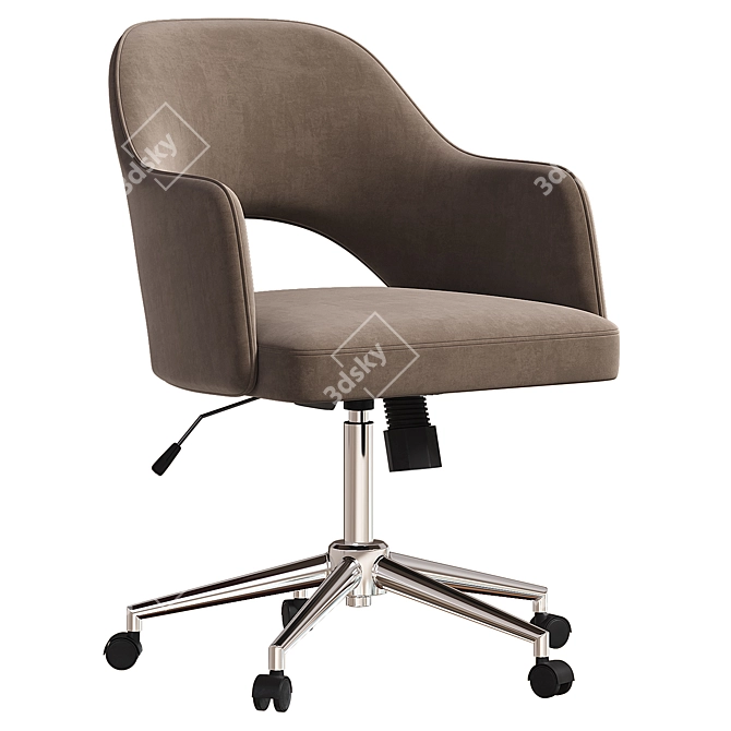 Ergonomic Office Chair in Blue 3D model image 2