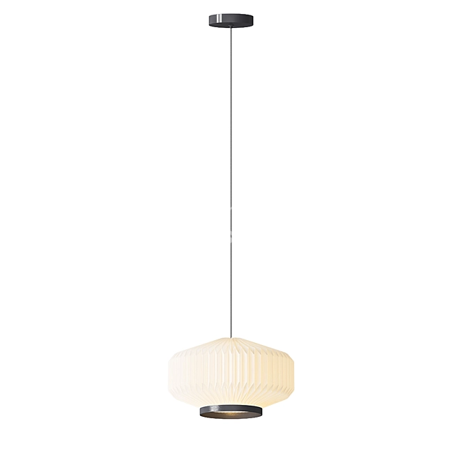 Minimalist Bamboo Pendant Lamp 3D model image 4