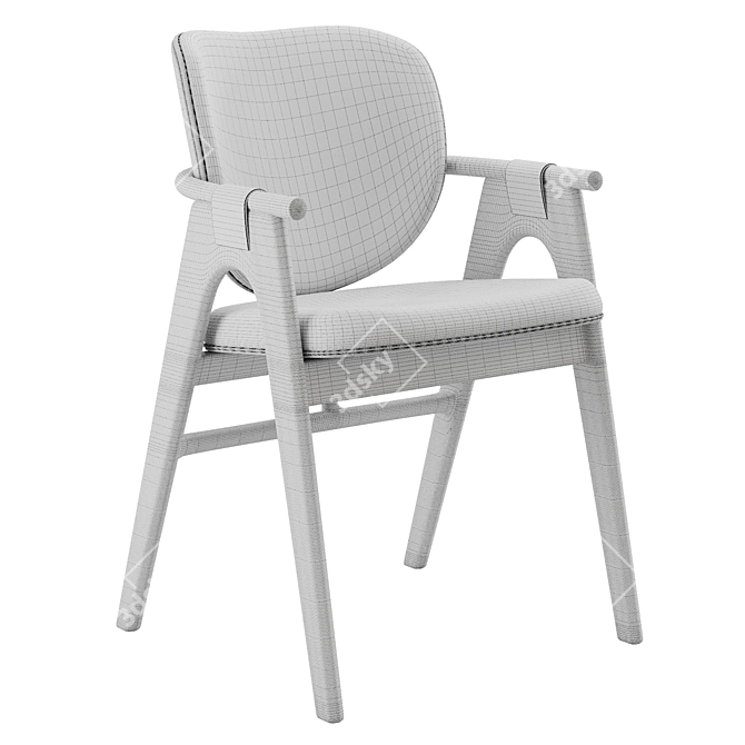 Modern Dining Armchair City Grey 3D model image 7