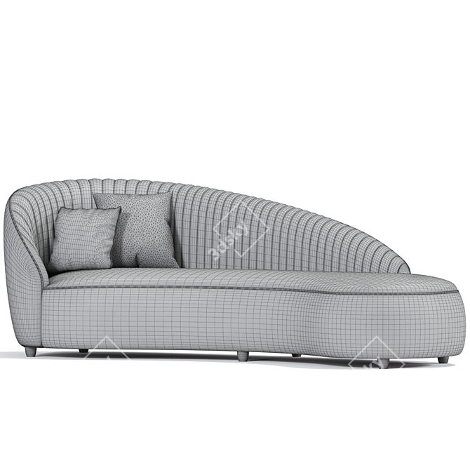 Contemporary Curved Sofa Design Accessory 3D model image 3