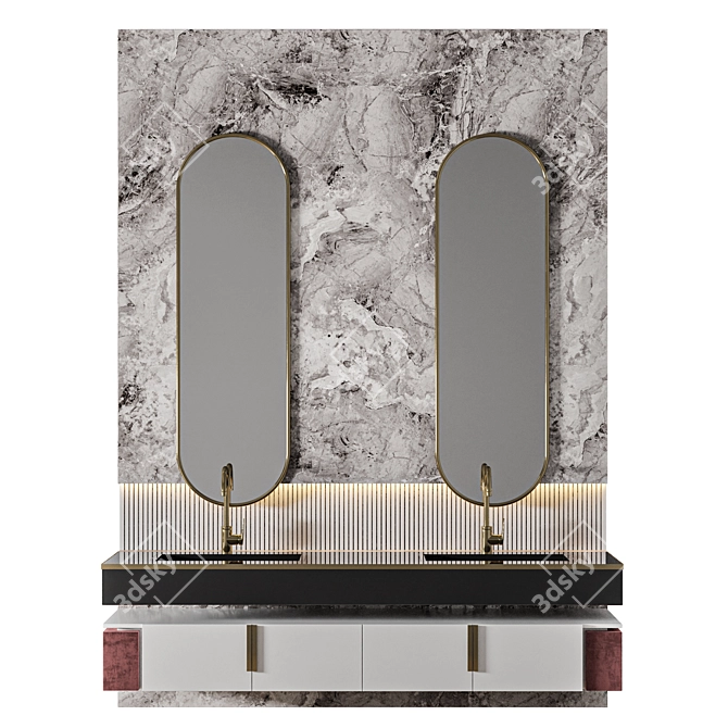 Modern Luxury Bathroom 3D Model 3D model image 1