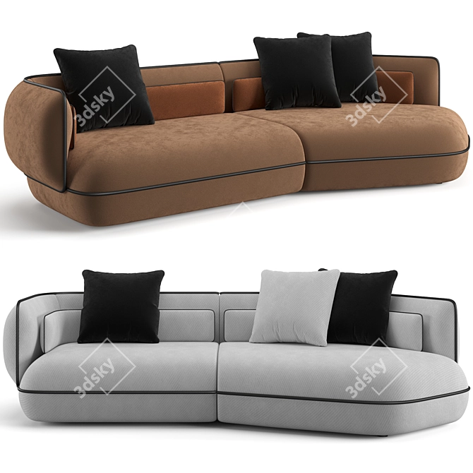 Trussardi Casa Nebula Luxury Sofa 3D model image 1