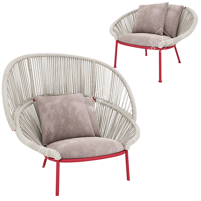 Elegant Petalo Armchair: Modern Comfort 3D model image 1