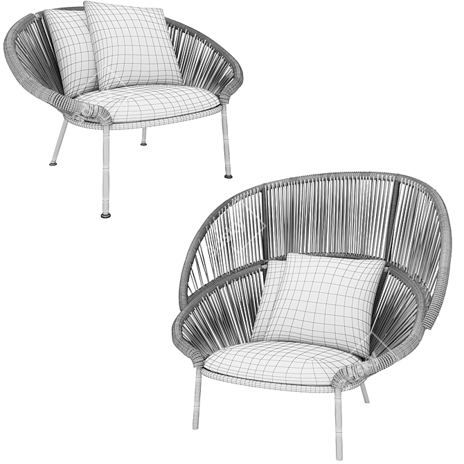 Elegant Petalo Armchair: Modern Comfort 3D model image 4