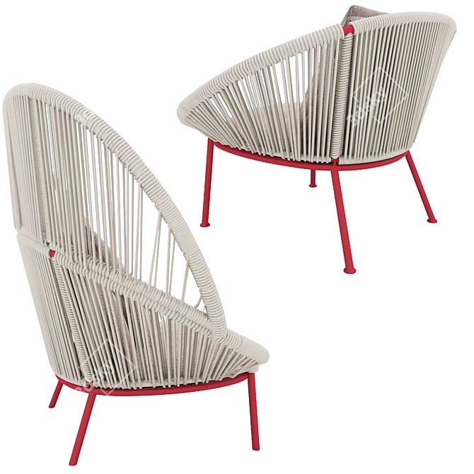 Elegant Petalo Armchair: Modern Comfort 3D model image 12