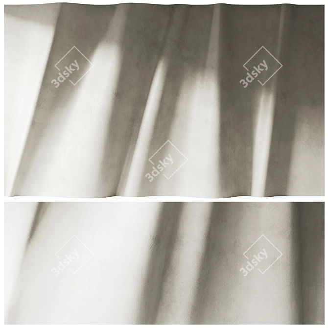 Modern Wave Stone Wall Decal 3D model image 3