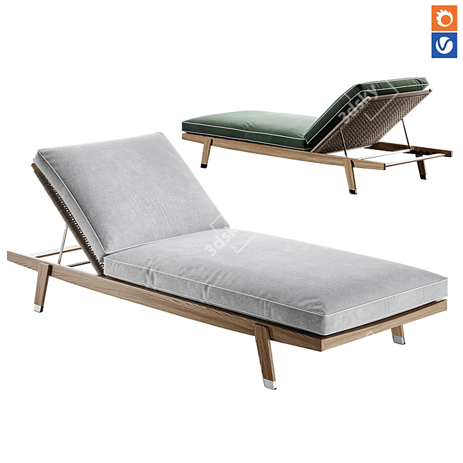 Flexform HORA SEXTA Outdoor Chaise 3D model image 1