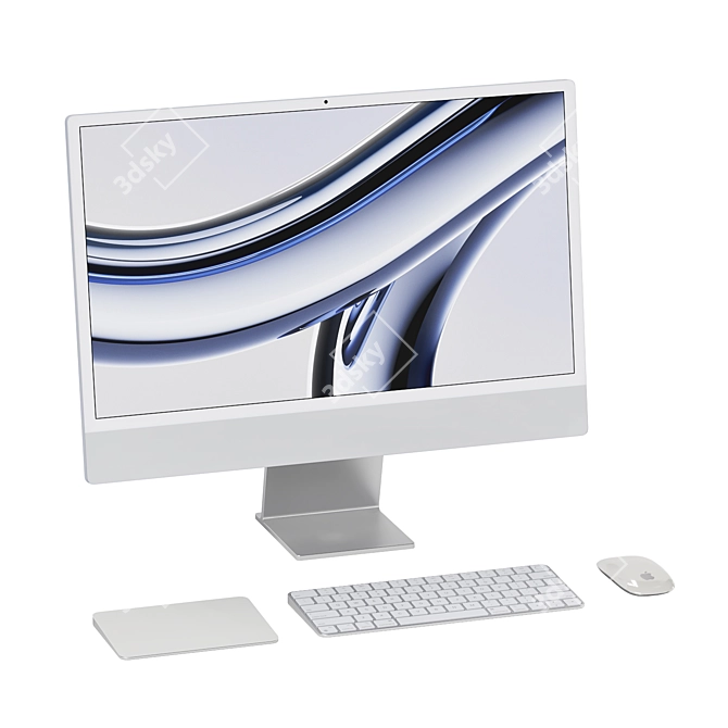 Blue and Silver iMac Bundle 3D model image 2