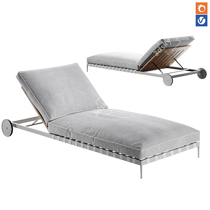 Flexform Atlante Outdoor Lounge Chaise 3D model image 1