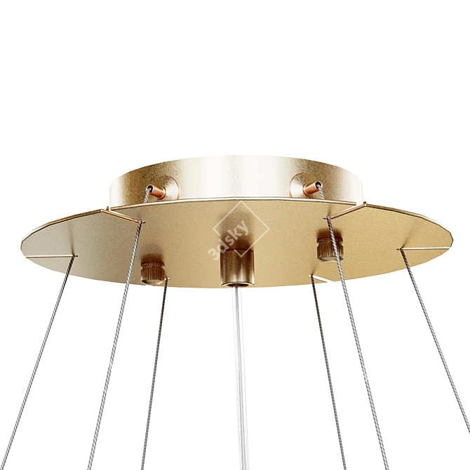 Nubi Chandelier Matte Glass Golden 3D model image 3