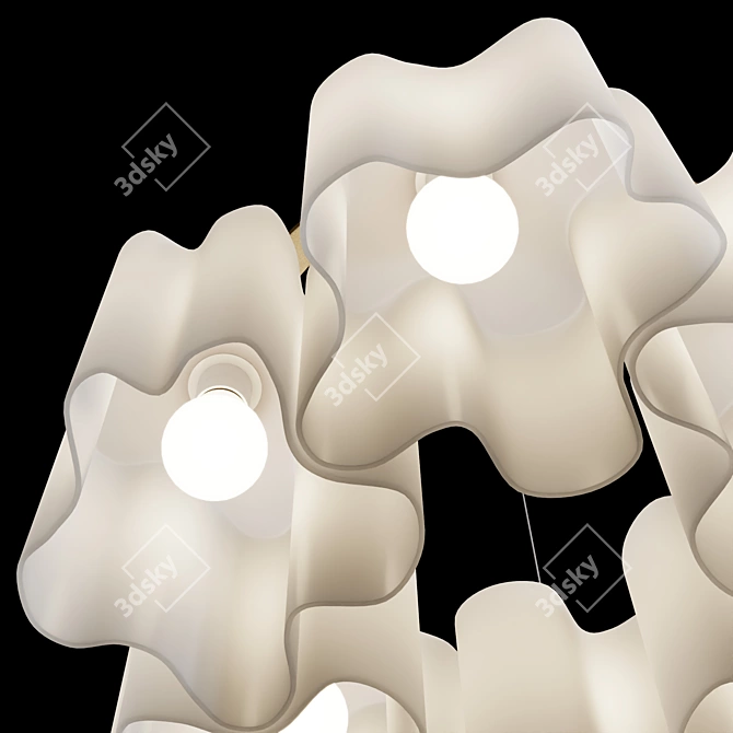 Nubi Chandelier Matte Glass Golden 3D model image 5