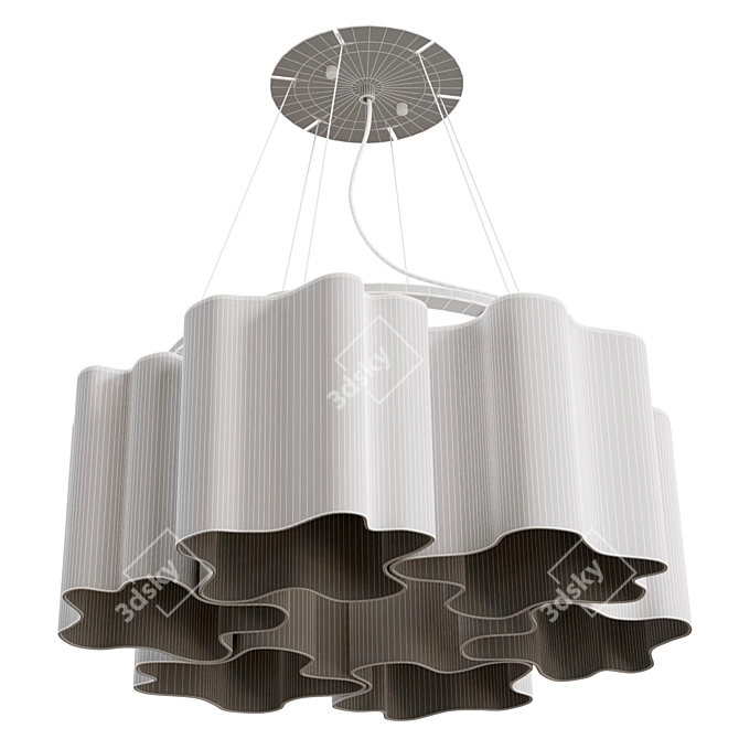 Nubi Chandelier Matte Glass Golden 3D model image 7