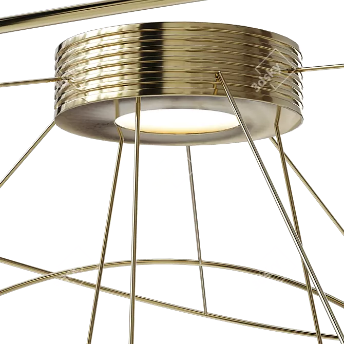 Sleek LED Gold Ceiling Light 3D model image 3