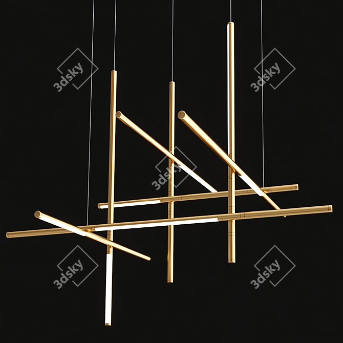 Intricate Maze Design Chandelier 3D model image 2