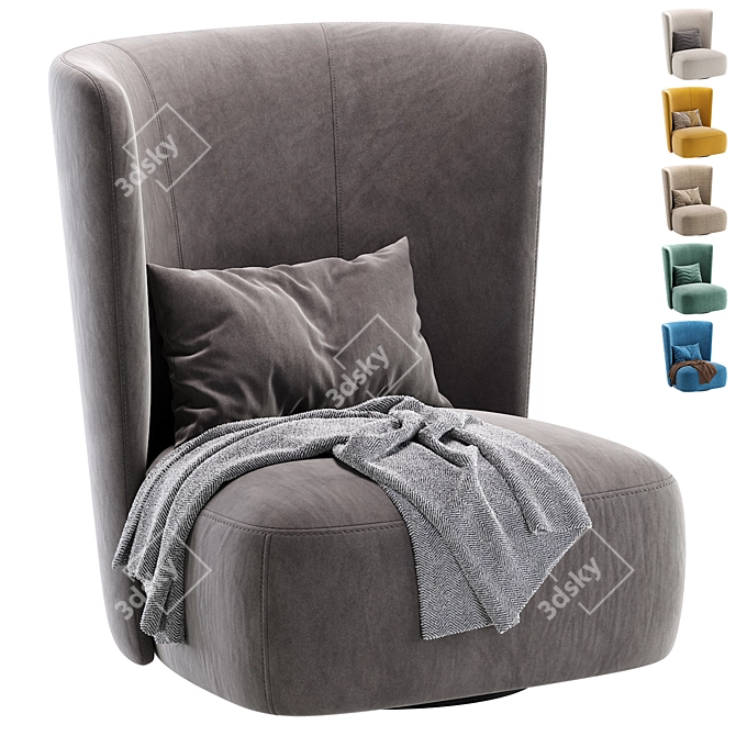 Elegant Canaria Armchair by Cazarina 3D model image 1