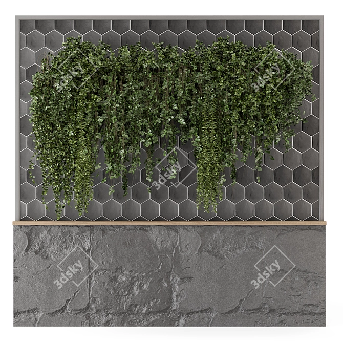 Stone Base Vertical Garden Set 3D model image 2