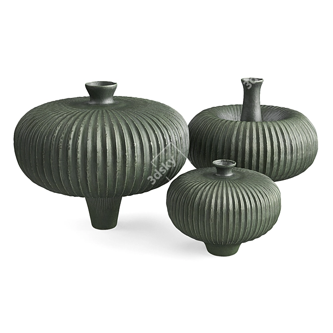 Mystical Mushroom Vases in Various Sizes 3D model image 3